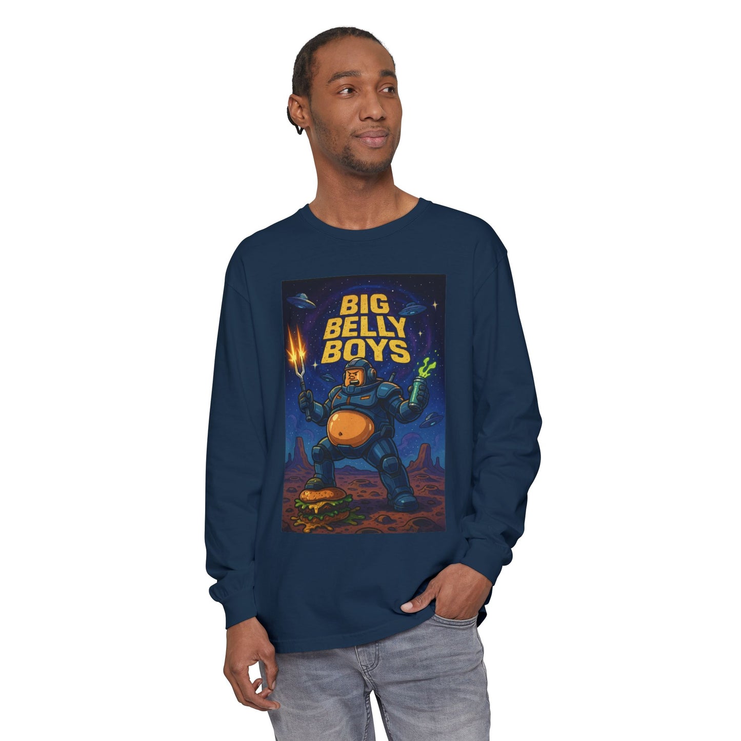 Big Belly Boys In Space Long Sleeve Tee