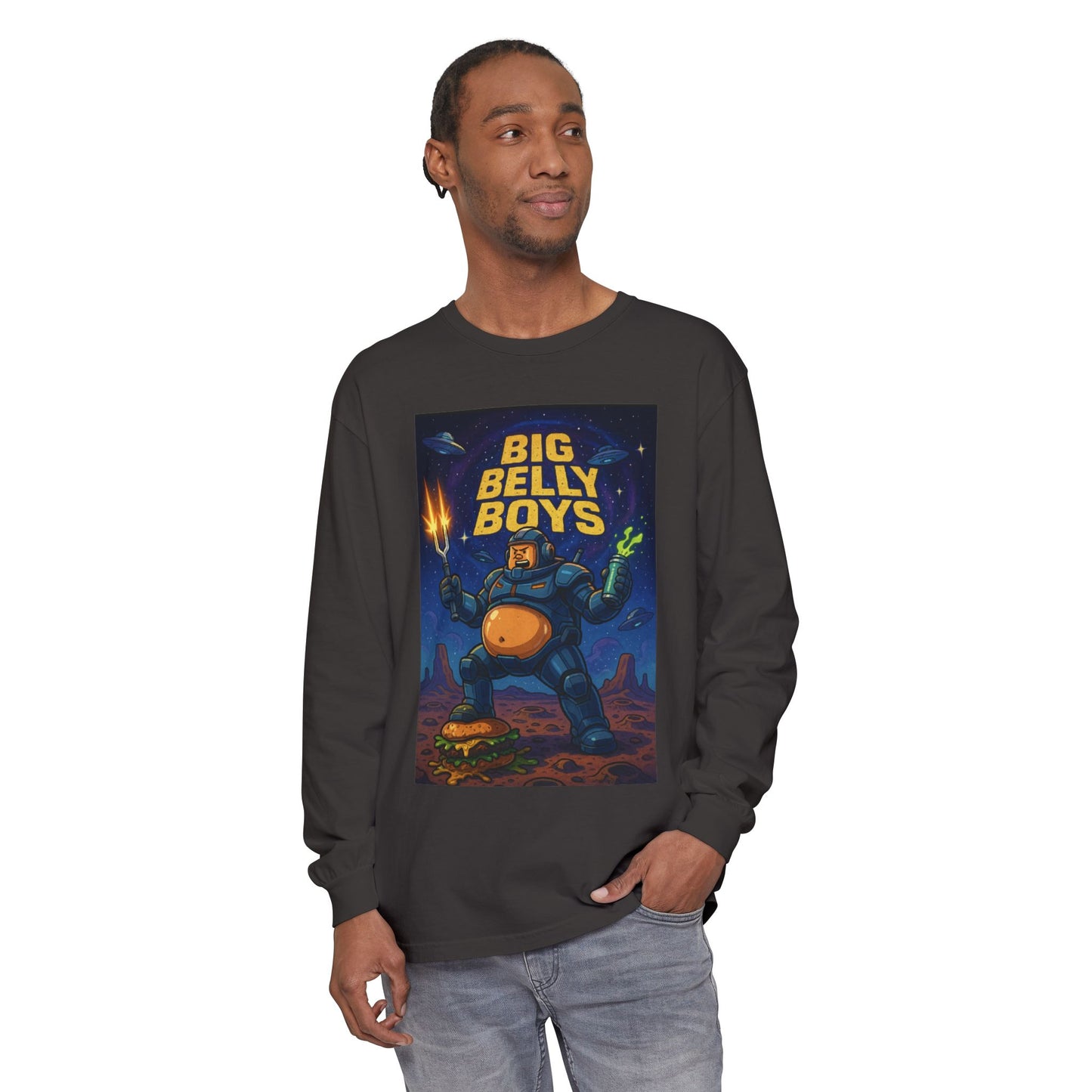 Big Belly Boys In Space Long Sleeve Tee
