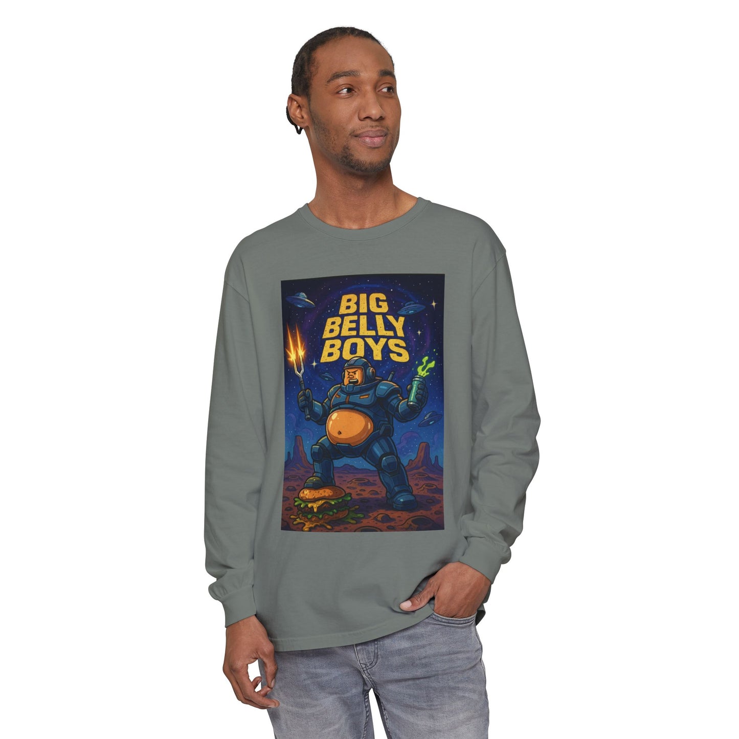 Big Belly Boys In Space Long Sleeve Tee