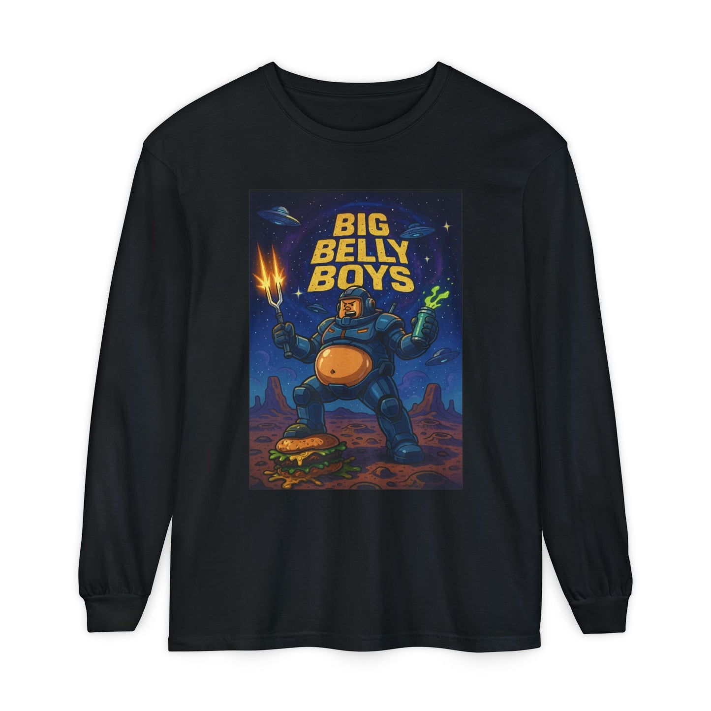 Big Belly Boys In Space Long Sleeve Tee