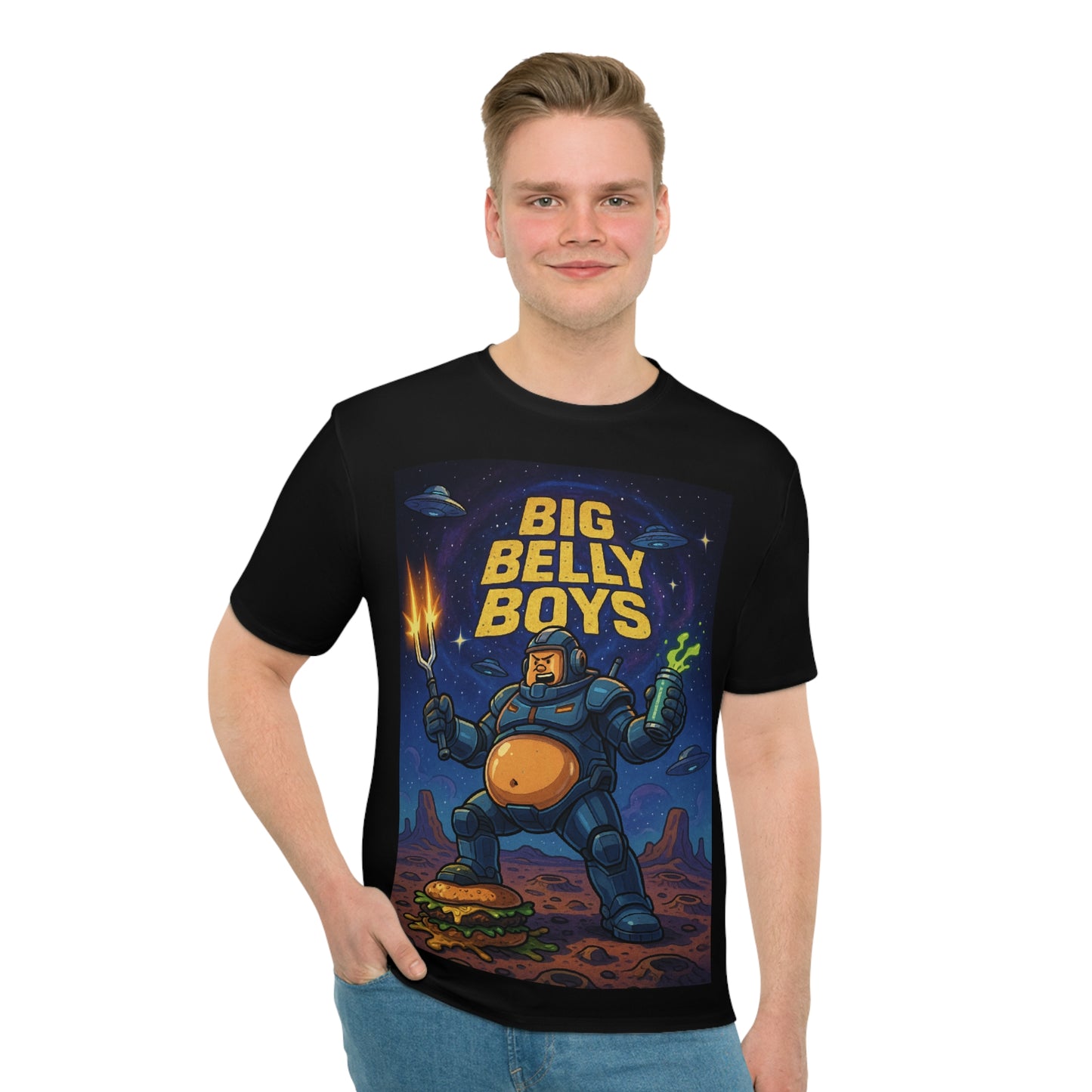 Big Belly Boys In Space Men's Loose Tee
