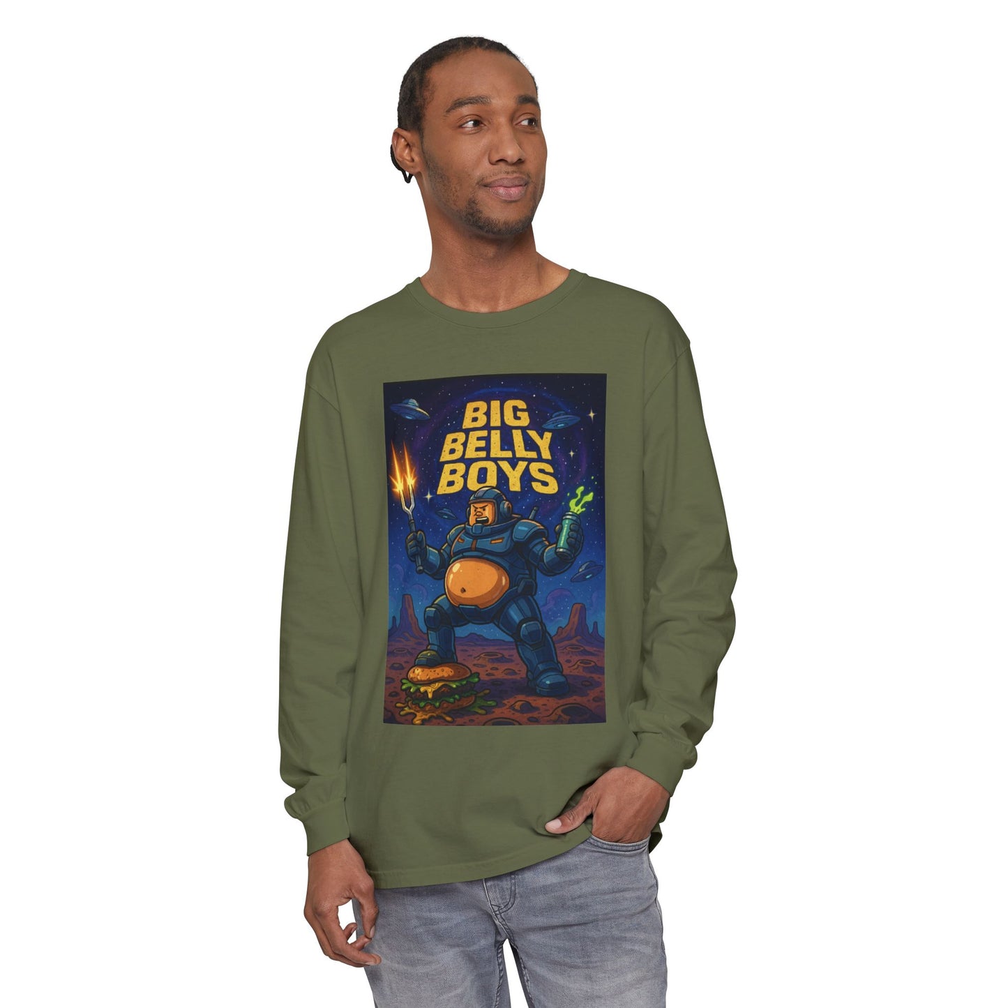 Big Belly Boys In Space Long Sleeve Tee