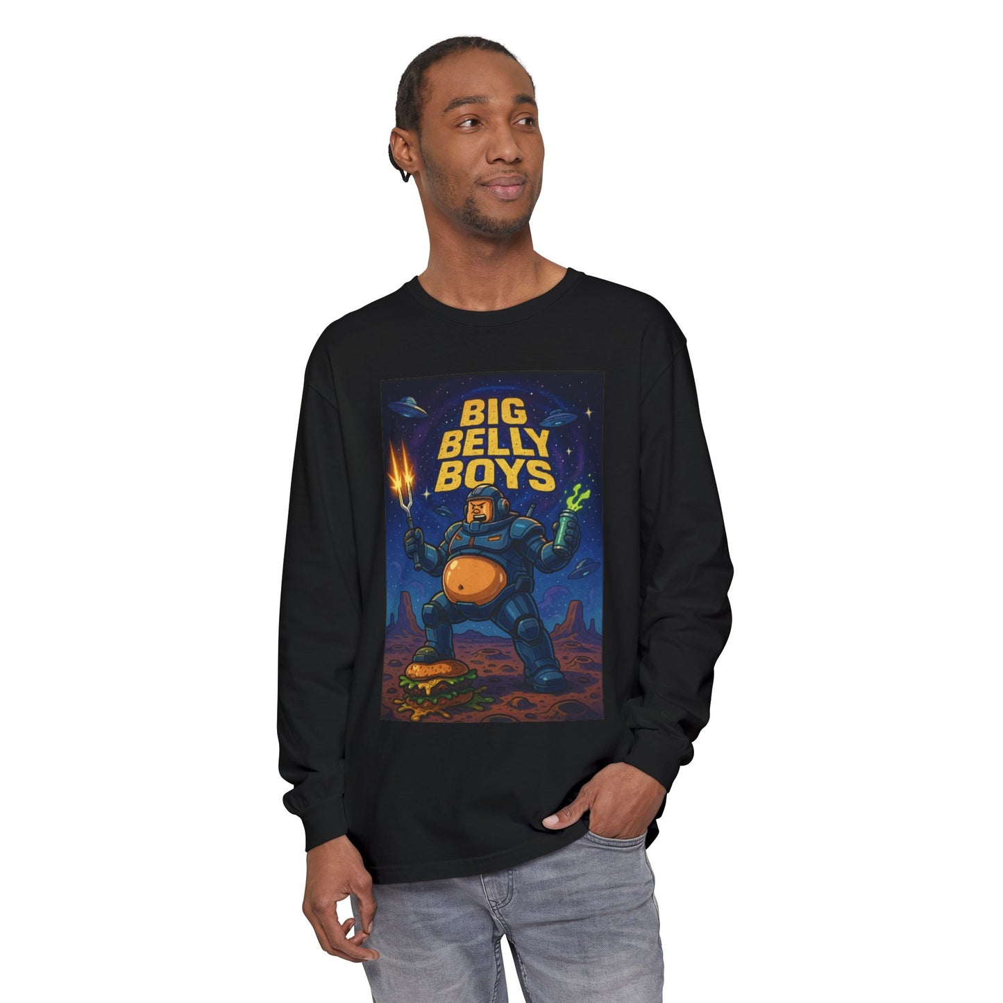 Big Belly Boys In Space Long Sleeve Tee