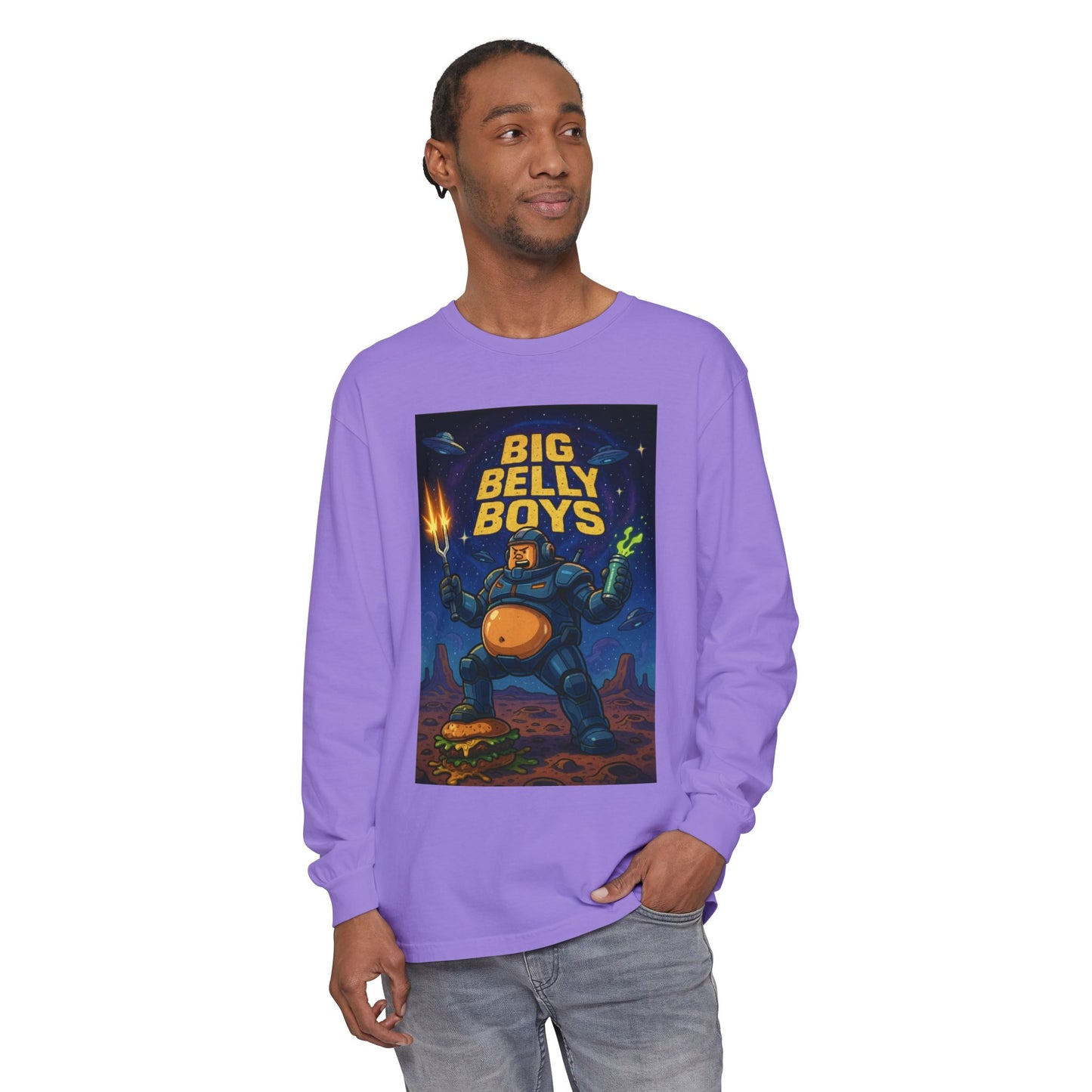 Big Belly Boys In Space Long Sleeve Tee