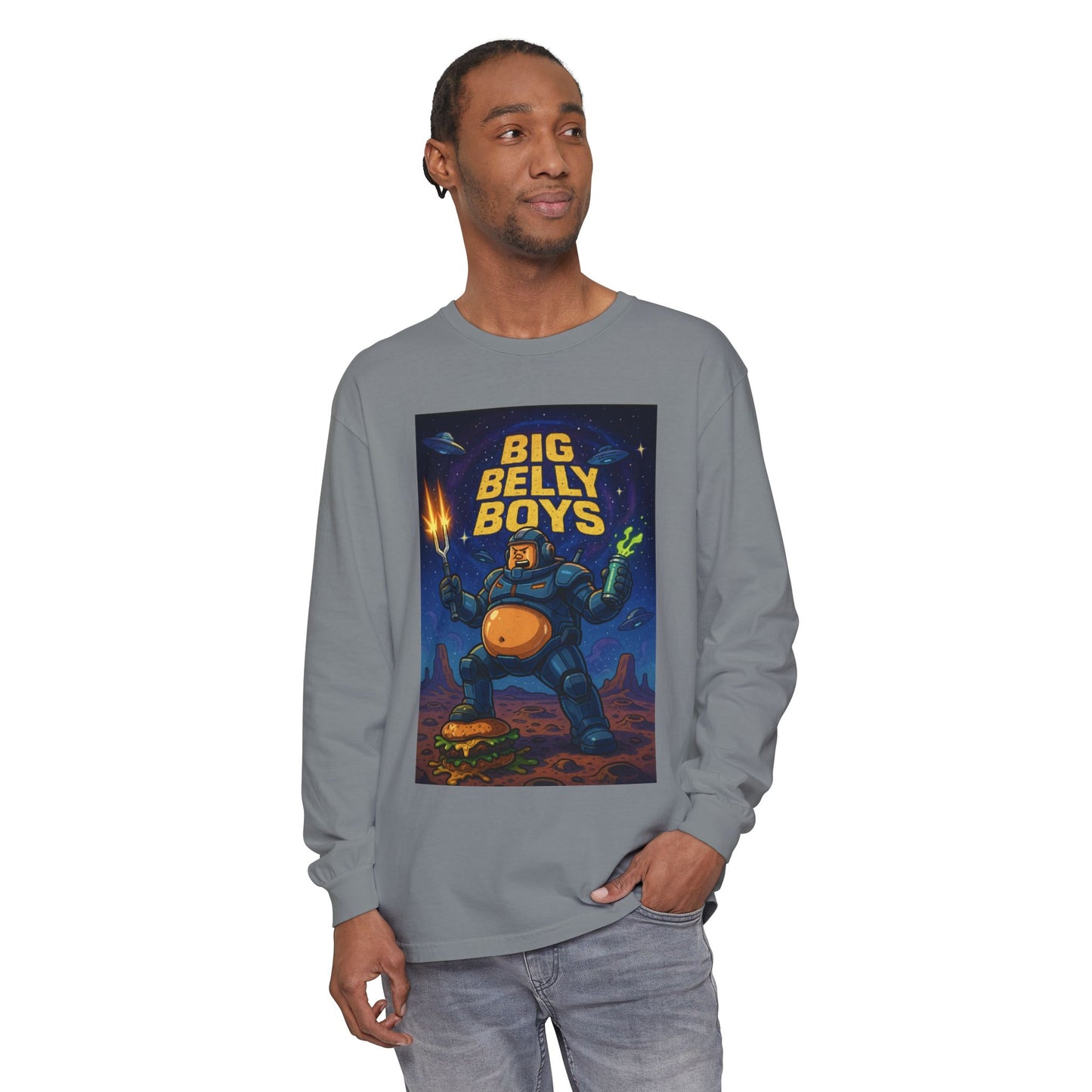 Big Belly Boys In Space Long Sleeve Tee