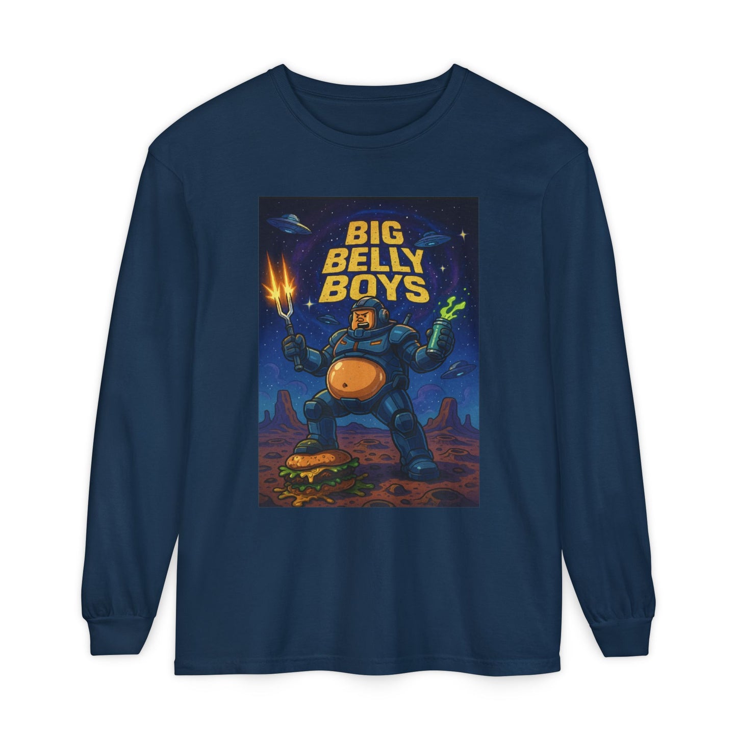 Big Belly Boys In Space Long Sleeve Tee
