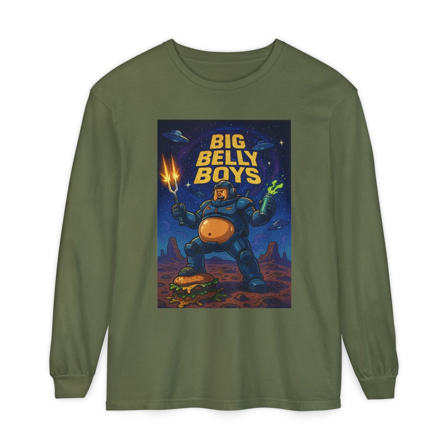 Big Belly Boys In Space Long Sleeve Tee