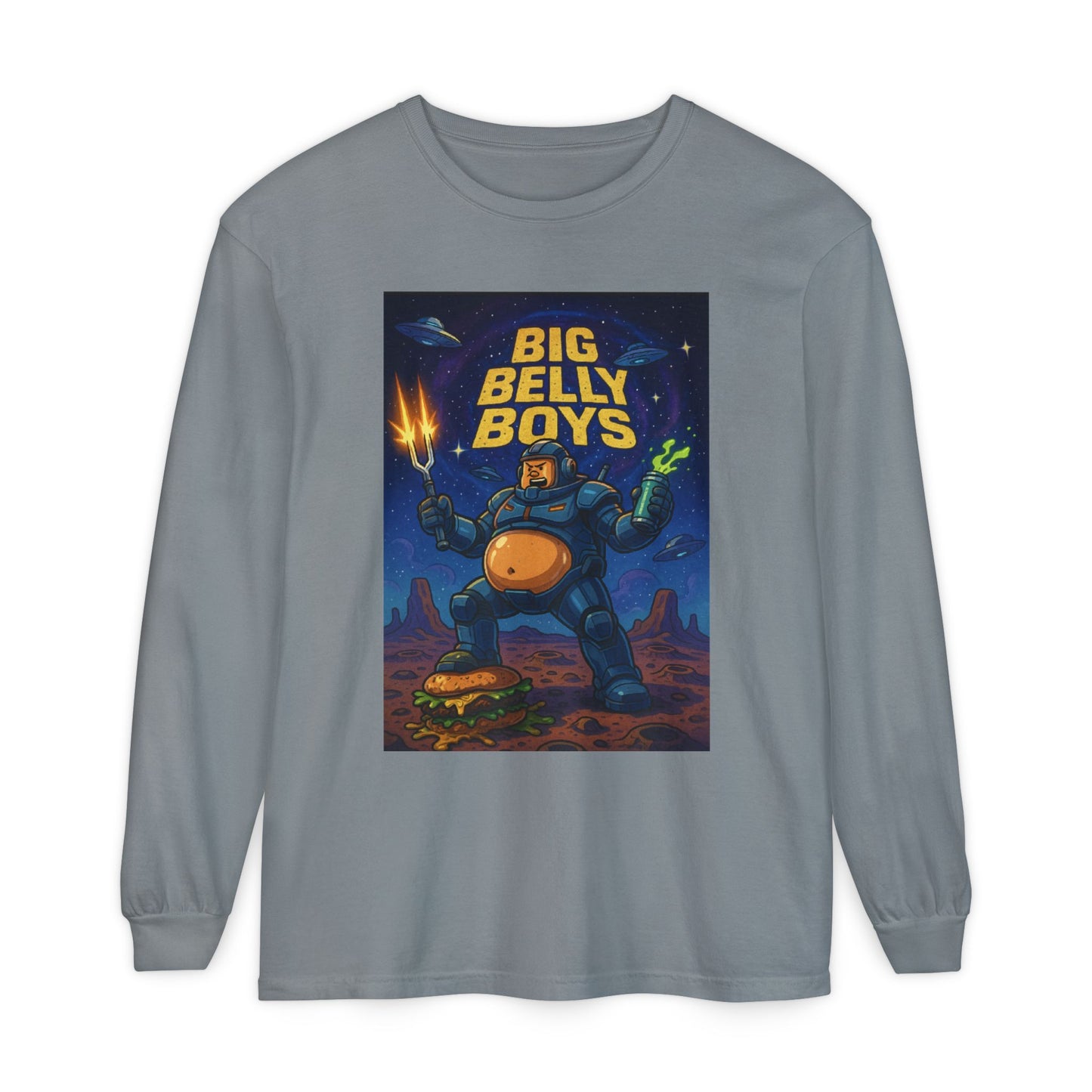 Big Belly Boys In Space Long Sleeve Tee