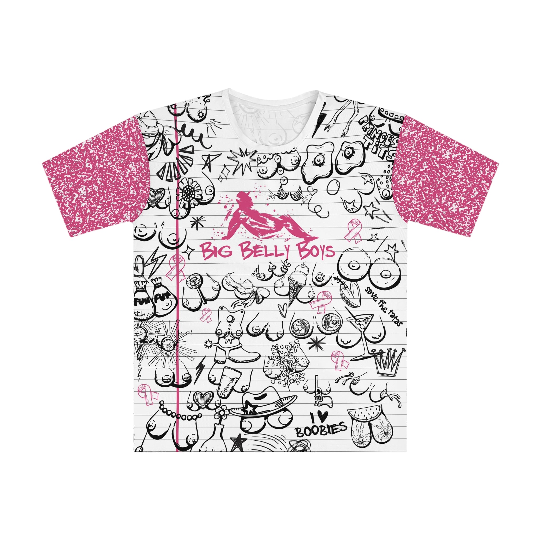 Notebook Knockers Oversized Loose Tee — Stretch Graphic Shirt Big & Tall Big Belly Boys ATL